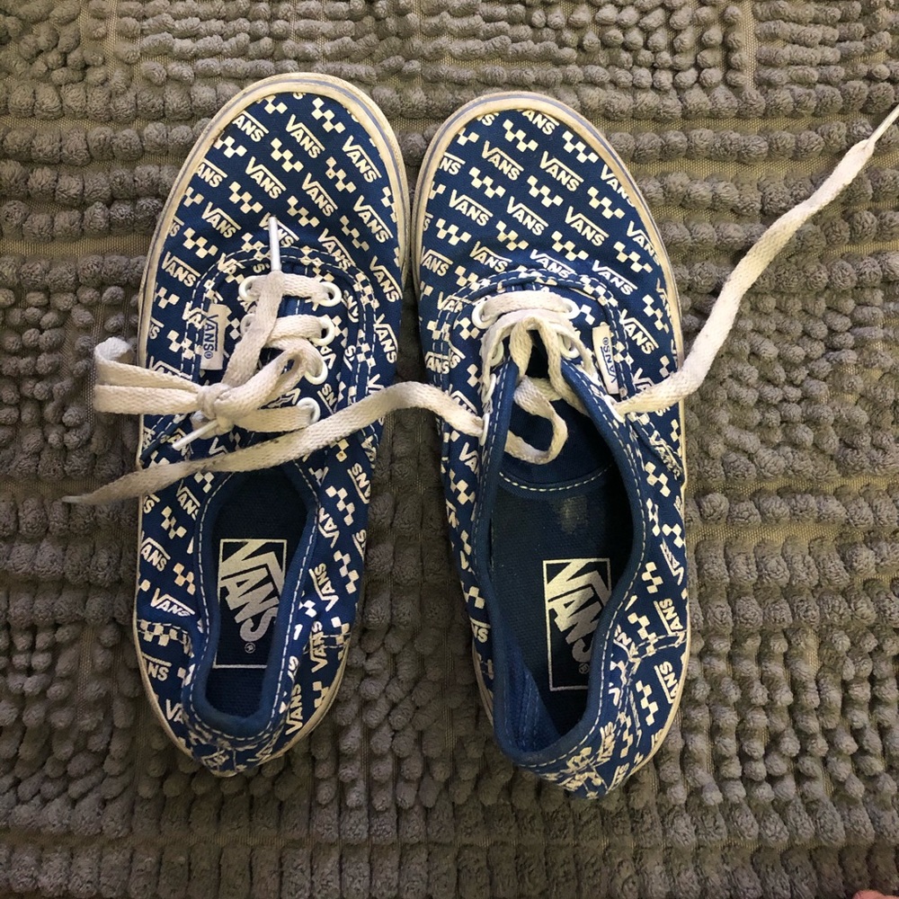 Blue and White Vans Shoes